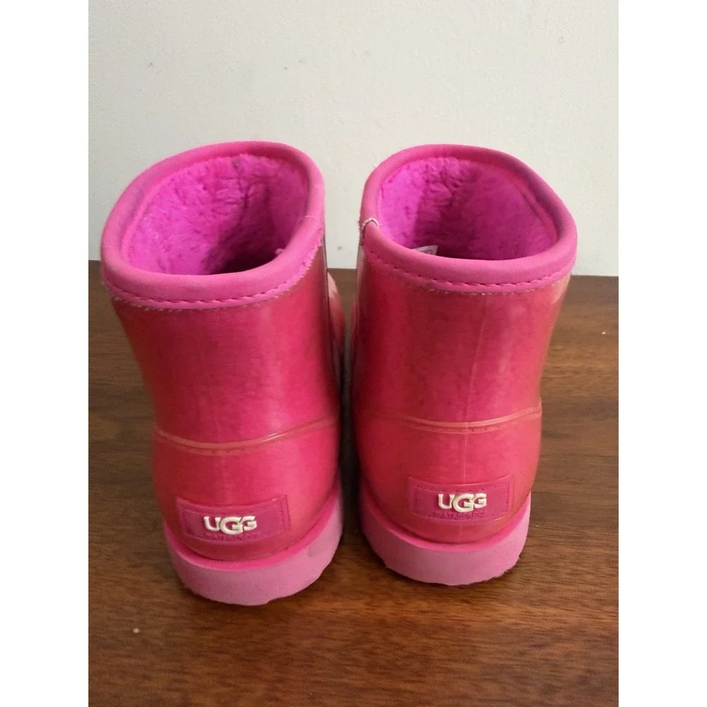 UGG Girls Pink Classic Clear Ultra Mini Boots Girls Kids Size 2